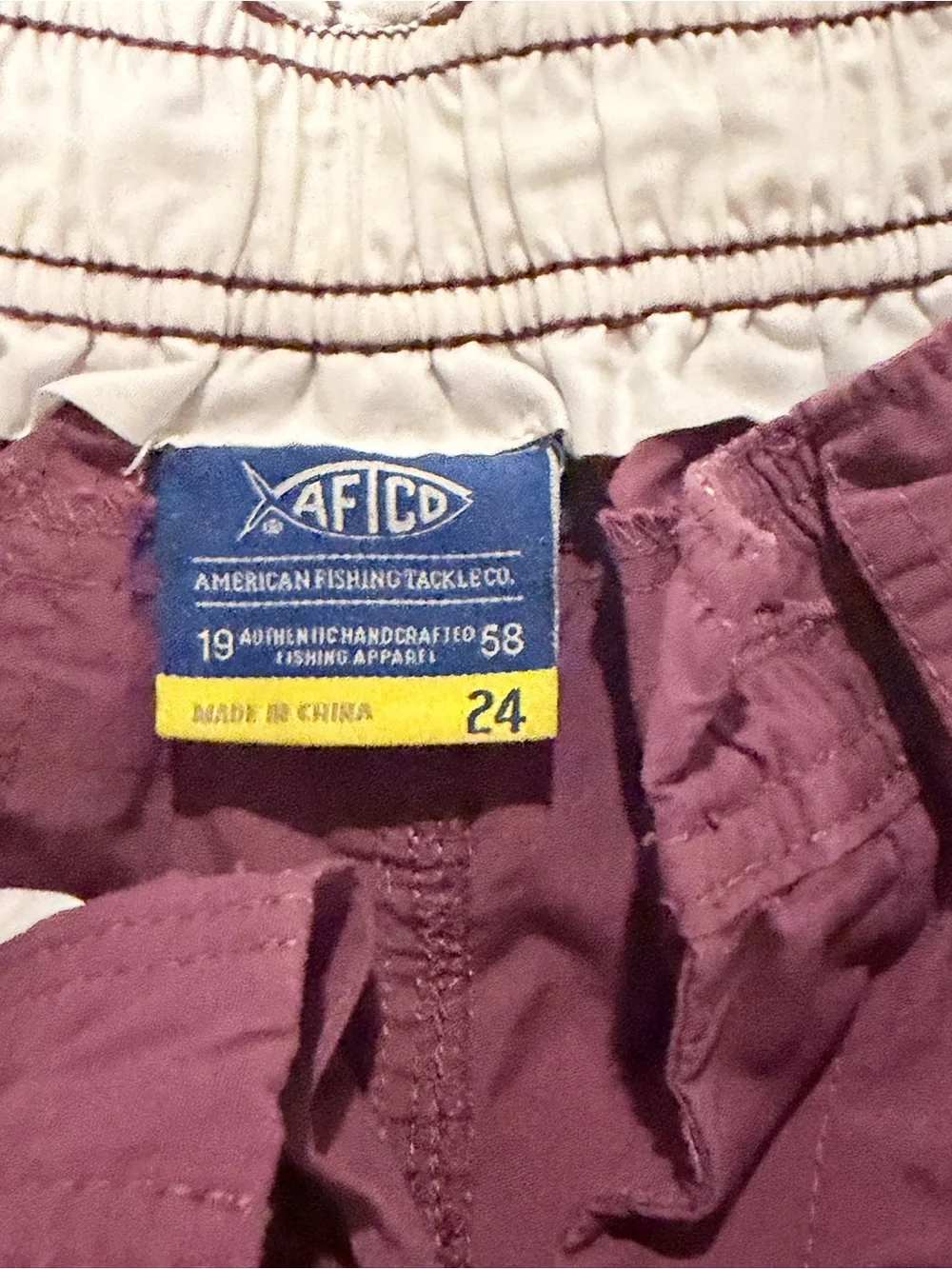 AFTCO Maroon Fishing Shorts - Maroon